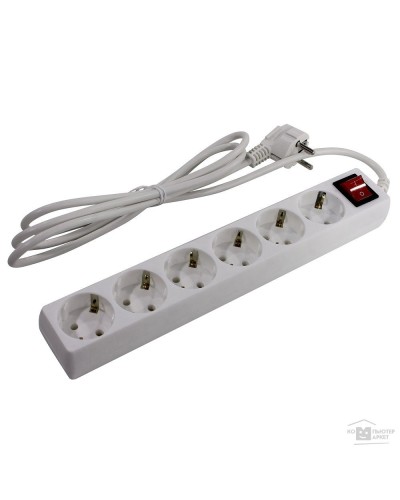 SP6W-250. Сетевой фильтр 6 розеток, 5м, белый. 5bites в Евпатории