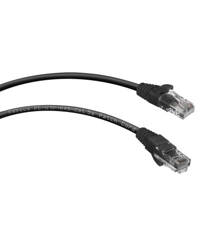 PC-UTP-RJ45-Cat.5e-3m-BK (7686c), чёрный. Патч-корд медный. CABEUS в Евпатории