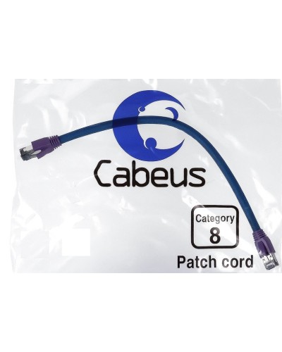 PC-SSTP-RJ45-Cat.8-0.3m-LSZH (9699c), серый. Патч-корд медный. CABEUS в Евпатории