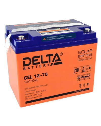Delta GEL 12-75. Аккумулятор герметичный свинцово-кислотный. Delta в Евпатории