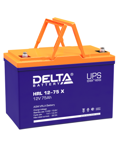Delta HRL 12-75 X. Аккумулятор герметичный свинцово-кислотный. Delta в Евпатории