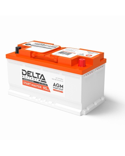 Delta START MASTER AGM 1295 (95 Ah). Аккумулятор автомобильный герметичный свинцово-кислотный. Delta в Евпатории