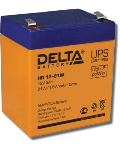 Delta HR 12-21 W. Аккумулятор герметичный свинцово-кислотный. Delta в Евпатории
