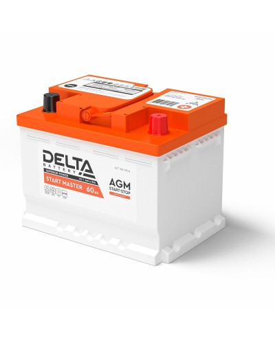 Delta START MASTER AGM 1260 (60 Ah). Аккумулятор автомобильный герметичный свинцово-кислотный. Delta в Евпатории