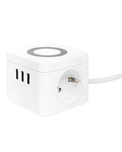 Удлинитель Куб 2 гнезда 3USB 2,4А+зарядное устройство 1,3 метра 1мм2. Удлинитель Куб. EKF в Евпатории