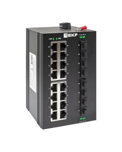 TSX-U-8GX/SFP-16GT. Промышленный неуправляемый коммутатор. EKF в Евпатории