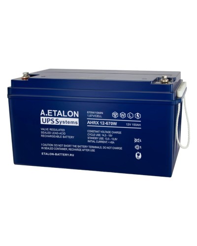 A.ETALON AHRX 12-670W (150). Аккумулятор герметичный свинцово-кислотный. ETALON в Евпатории