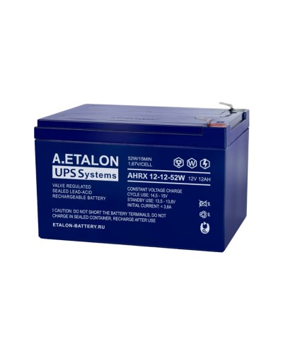 A.ETALON AHRX 12-12-52W. Аккумулятор герметичный свинцово-кислотный. ETALON в Евпатории