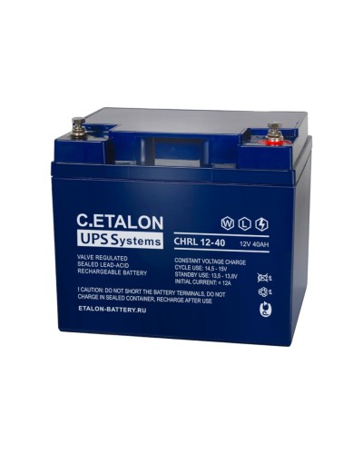 C.ETALON CHRL 12-40. Аккумулятор герметичный свинцово-кислотный. ETALON в Евпатории