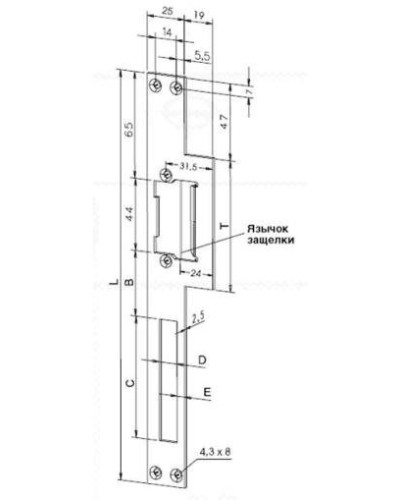Eff-Eff Lap(165 01) (-------16501-04). Планка, плоская, длинная левая. Eff-Eff в Евпатории