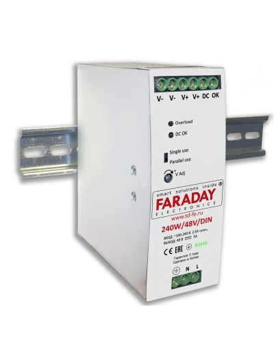 240W/48V/DIN. Блок питания. FARADAY в Евпатории