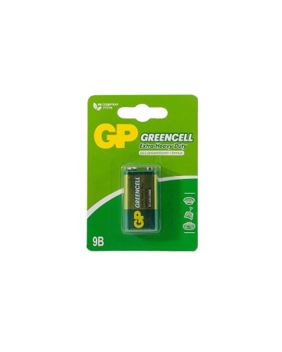 GP GreenCell 9V Крона (GP 1604GLF-2CR1), БЛИСТЕР. Солевая батарейка. GP Batteries в Евпатории