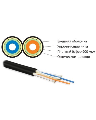 FO-D3-IN-50-2-LSZH-BK. Кабель волоконно-оптический многомодовый. Hyperline в Евпатории