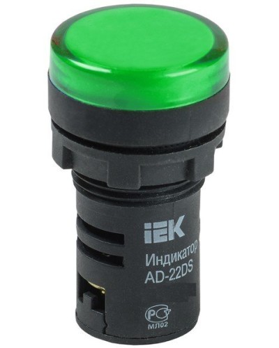 Лампа AD22DS (LED) матрица D22мм зеленый 230В (BLS10-ADDS-230-K06). Светосигнальный индикатор. IEK в Евпатории