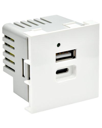 Розетка USB A+C 4,2А PRIMER РКЮ-25-40-П белый IEK (PR-KK40D-RU-0-2-AC-K01). Розетка USB. IEK в Евпатории