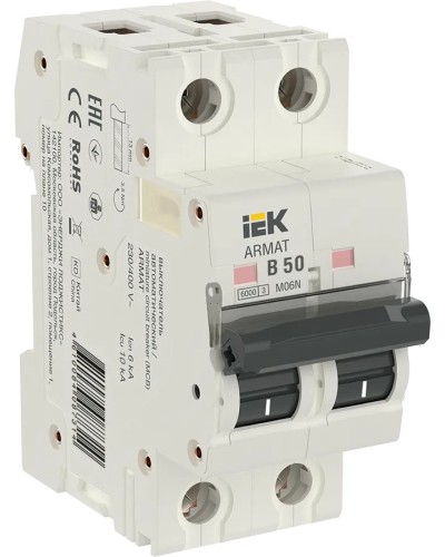 M06N 2P B 50А 6кА ARMAT (AR-M06N-2-B050). Автоматический выключатель. IEK в Евпатории