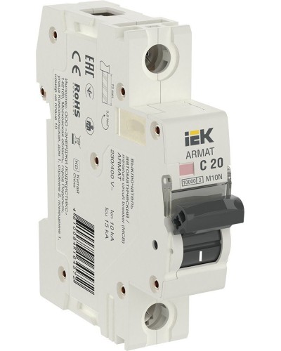 M10N 1P C 20А 10кА ARMAT (AR-M10N-1-C020). Автоматический выключатель. IEK в Евпатории