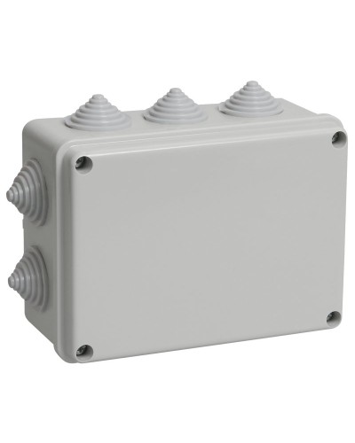 Коробка распаячная КМ41241 150х110х70 открытой проводки IP44 10 гермовводов серая (UKO10-150-110-070-K41-44). Коробка распаячная безгалогенная (HF). IEK в Евпатории