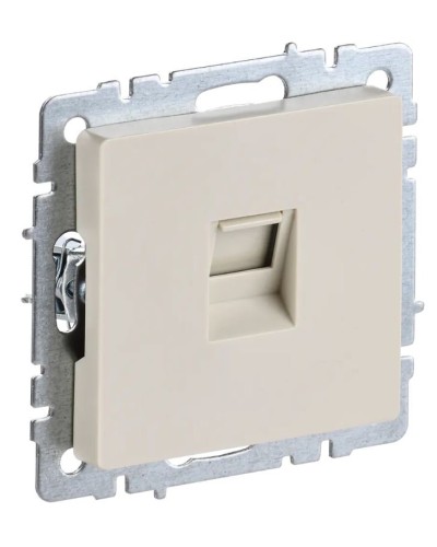 Розетка RJ45 РК10-БрКр кат.5E бежевый BRITE (BR-K10-1-K10). Розетка компьютерная. IEK в Евпатории