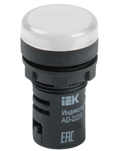 Лампа AD22DS (LED) матрица D22 мм 24В AC/DC белый (BLS10-ADDS-024-K01). Светосигнальный индикатор. IEK в Евпатории