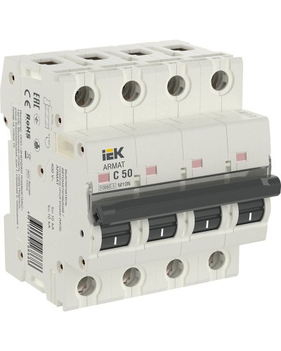 M10N 4P C 50А 10кА ARMAT (AR-M10N-4-C050). Автоматический выключатель. IEK в Евпатории