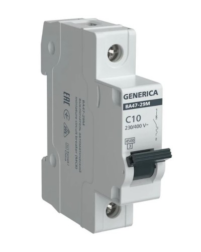 GENERICA ВА47-29М 1P C 10А 4,5кА (MVA21-1-010-C-G). Автоматический выключатель. IEK в Евпатории