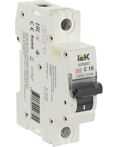 M10N 1P C 16А 10кА ARMAT (AR-M10N-1-C016). Автоматический выключатель. IEK в Евпатории