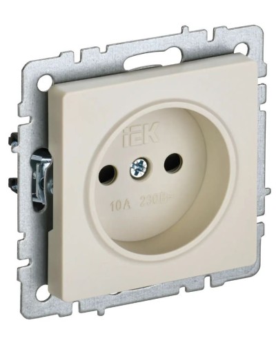 Розетка без з/к РСш10-2-БрКр бежевый BRITE (BR-R13-10-K10). Розетка без заземления с защитными шторками. IEK в Евпатории