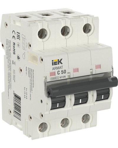 M10N 3P C 50А 10кА ARMAT (AR-M10N-3-C050). Автоматический выключатель. IEK в Евпатории