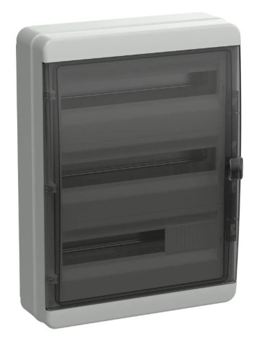 Корпус пластиковый КМПн-54 IP65 TEKFOR (TF5-KP72-N-54-65-K03-K02). Корпус модульный пластиковый черная прозрачная дверь. IEK в Евпатории