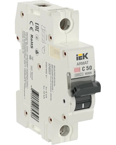M06N 1P C 50А 6кА ARMAT (AR-M06N-1-C050). Автоматический выключатель. IEK в Евпатории