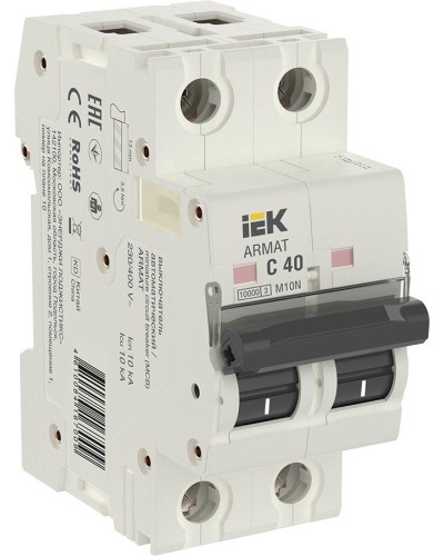 M10N 2P C 40А 10кА ARMAT (AR-M10N-2-C040). Автоматический выключатель. IEK в Евпатории
