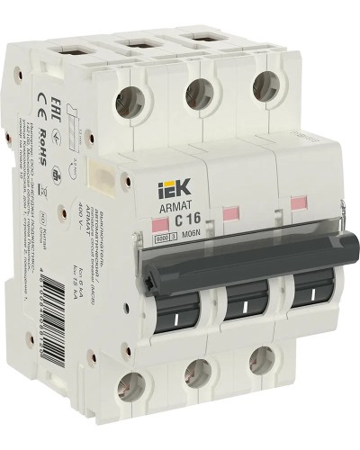 M06N 3P C 16А 6кА ARMAT (AR-M06N-3-C016). Автоматический выключатель. IEK в Евпатории