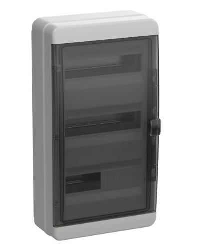 Корпус пластиковый КМПн-36 IP65 TEKFOR (TF5-KP72-N-36-65-K03-K02). Корпус модульный пластиковый черная прозрачная дверь. IEK в Евпатории