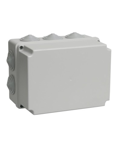 Коробка распаячная КМ41246 190х140х120 открытой проводки IP55 10 гермовводов серая (UKO10-190-140-120-K41-55). Коробка распаячная безгалогенная (HF). IEK в Евпатории
