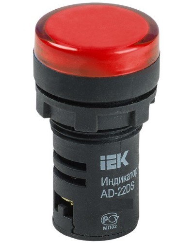 Лампа AD22DS (LED) матрица D22мм красный 12В AC/DC (BLS10-ADDS-012-K04). Светосигнальный индикатор. IEK в Евпатории