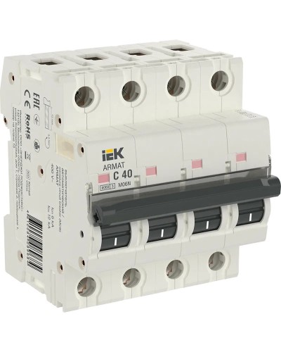 M06N 4P C 40А 6кА ARMAT (AR-M06N-4-C040). Автоматический выключатель. IEK в Евпатории
