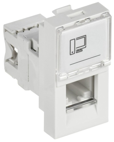 Розетка RJ45 кат.6 PRIMER РКИ-10-00-П-6 белый IEK (PR-KK40D-RI-0-1-C06U-K01). Розетка RJ-45. IEK в Евпатории