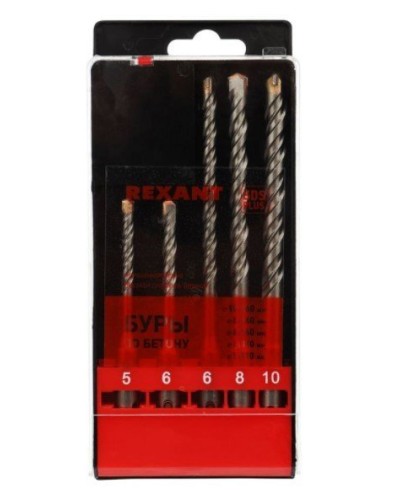Набор буров, бетон 5-6х110, 6-8-10х160 мм, 5 шт, SDS PLUS Kranz (KR-91-0406): Аксессуар для электроинструмента в Евпатории