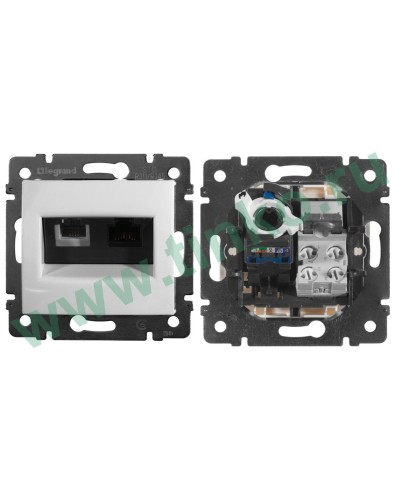 Розетка Valena 2xRJ11+RJ45 Cat.6, белый (770080). Розетка. LegranD в Евпатории