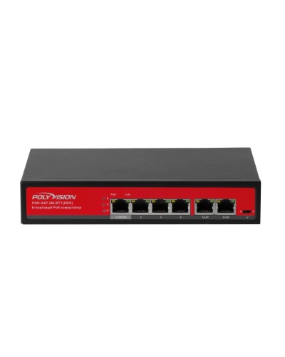 PND-04P-2M-BT1 (65W). Коммутатор неуправляемый 6-портовый с функцией PoE. Polyvision в Евпатории