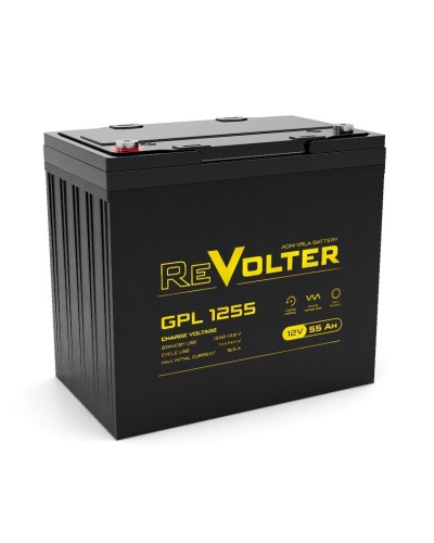 Revolter GPL 1255. Аккумулятор автомобильный герметичный свинцово-кислотный. Revolter в Евпатории