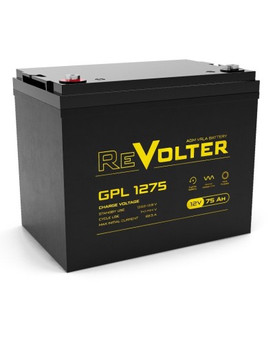 Revolter GPL 1275. Аккумулятор автомобильный герметичный свинцово-кислотный. Revolter в Евпатории