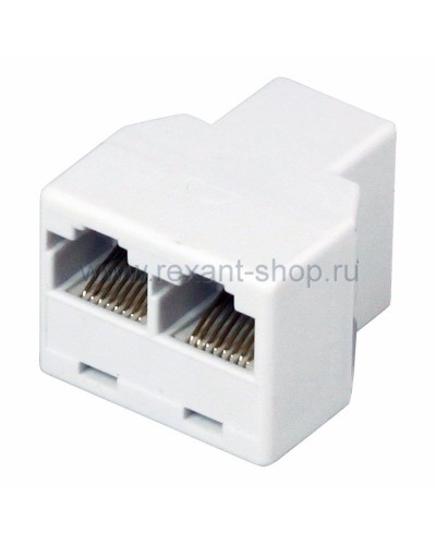 Двойник компьютерный UTP RJ-45(8P8C) (гнездо - 2 гнезда) REXANT (03-0103): Кабельный соединитель в Евпатории