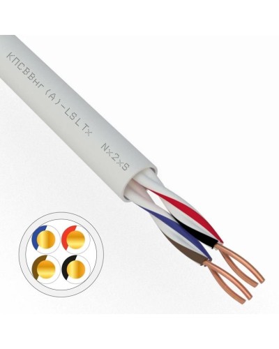 КПСВВнг(А)-LSLTx 2х2х0,5 REXANT (01-4875). Кабель для систем передачи данных пониженной пожароопасности c низким дымо- и газовыделением, с низкой токсичностью продуктов горения. Rexant в Евпатории