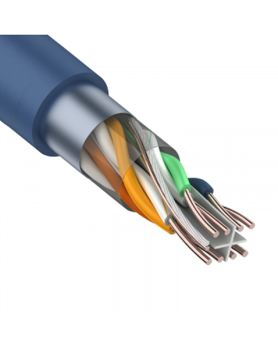 F/UTP, CAT 6, PVC, 4PR, 23AWG, INDOOR, SOLID, синий, 305 м, REXANT (01-0147). Кабель «витая пара» (LAN) для структурированных систем связи. Rexant в Евпатории