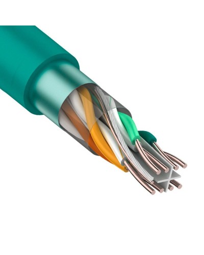 F/UTP, CAT 6, нг(А)-LSLTx, 4х2х0,575мм, 23AWG, INDOOR, SOLID, зеленый, 305м REXANT (01-0171). Кабель «витая пара» (LAN) для структурированных систем связи. Rexant в Евпатории