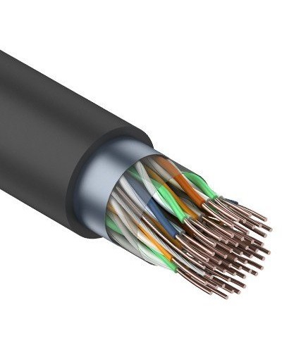 F/UTP, CAT 5, PE, 25PR, 24AWG, OUTDOOR, SOLID, черный, 305м, REXANT (01-1203). Кабель «витая пара» (LAN) для структурированных систем связи. Rexant в Евпатории