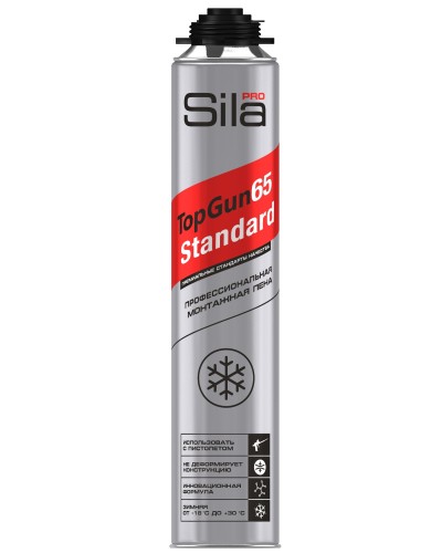Пена монтажная Sila Pro TopGun 65 STANDARD winter, 850 мл. Пена монтажная профессиональная. Sila в Евпатории