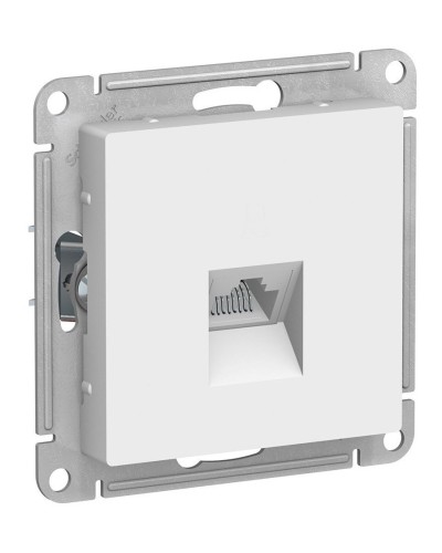 AtlasDesign розетка RJ45, кат. 5Е, 1-местная, скрытой установки, механизм, белый (ATN000183). Розетка компьютерная. Systeme Electric в Евпатории